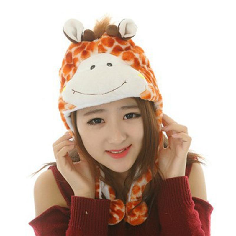 

Plush Performance Props Gifts Hat Adults Kids Funny Cartoon Animal Soft Cute Costume Cap, Brown