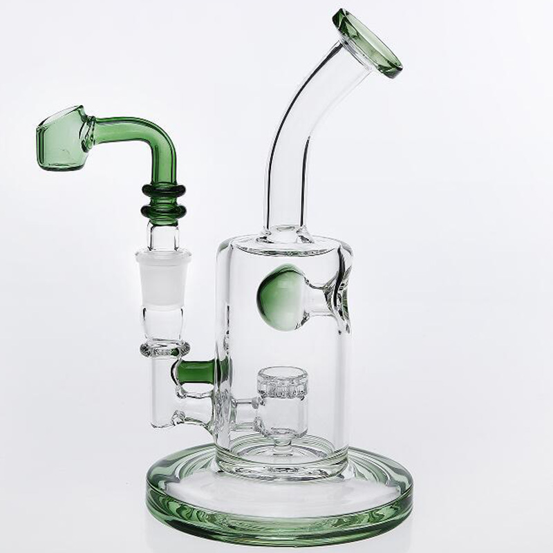 

20cm Tall Thick Blue Glass Bongs 14.4mm Jiont with Bowl Birdcage Percolato Two Function Glass Water Pipes Recycler Oil Rigs Hookahs