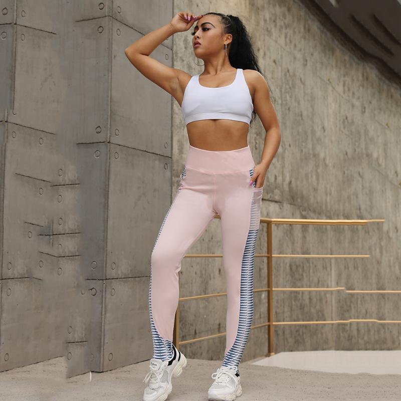 

Women Patchwork High Waist Yoga Leggings Seamless Fitness Tight Sports Stretch Exercise Running Jogging Pants Trainning Wear#g4, Black