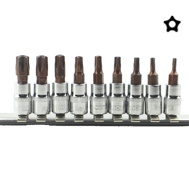 

T10-T50 Pentalobe Screwdriver Bit Set 1/4 3/8 inch Drive Socket Head Torx Star Screwdriver Material Auto Repair Hand Tool
