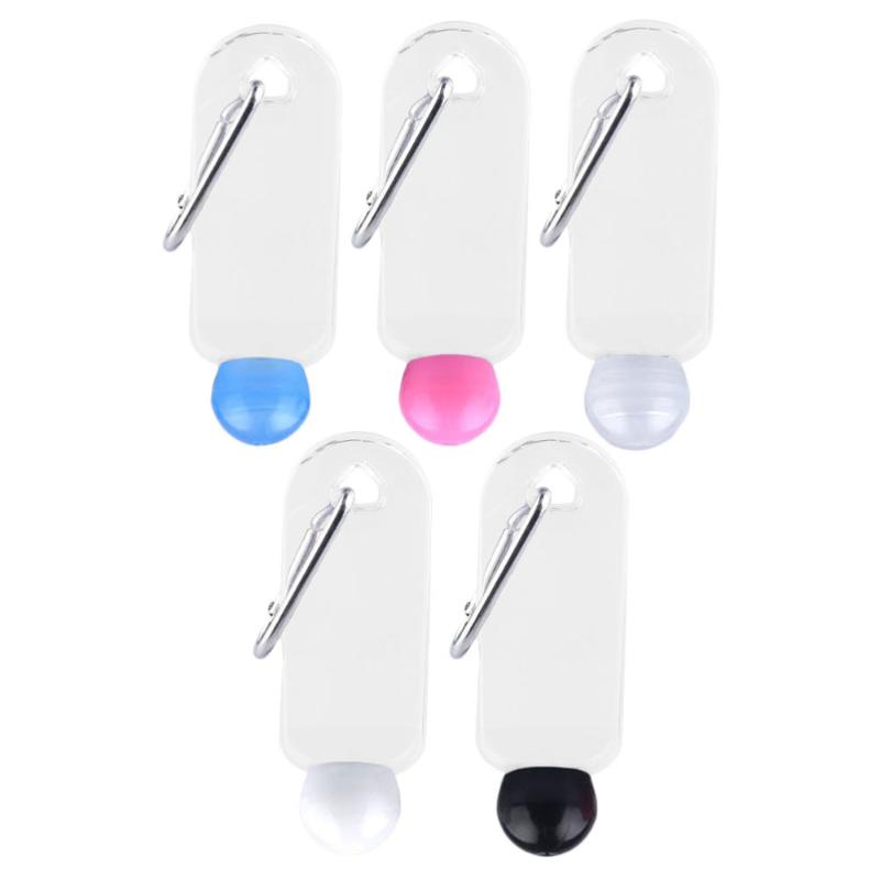 

5Pcs 30ml Travel Plastic Clear Keychain Bottles Round Cap Liquid Emulsion Plastic Bottle (White, Black, Transparent, Blue, Pink