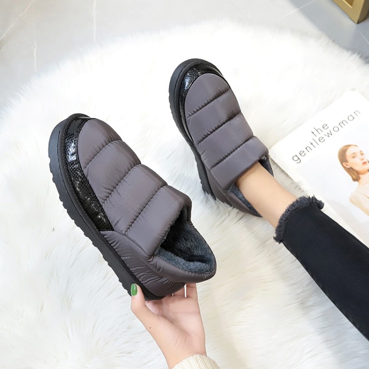 

2020 Women Winter Snow Boots Botas Femininas Flat Waterproof Warm Thick Plush Ankle Boot for Woman Platform Cotton Shoes, Black