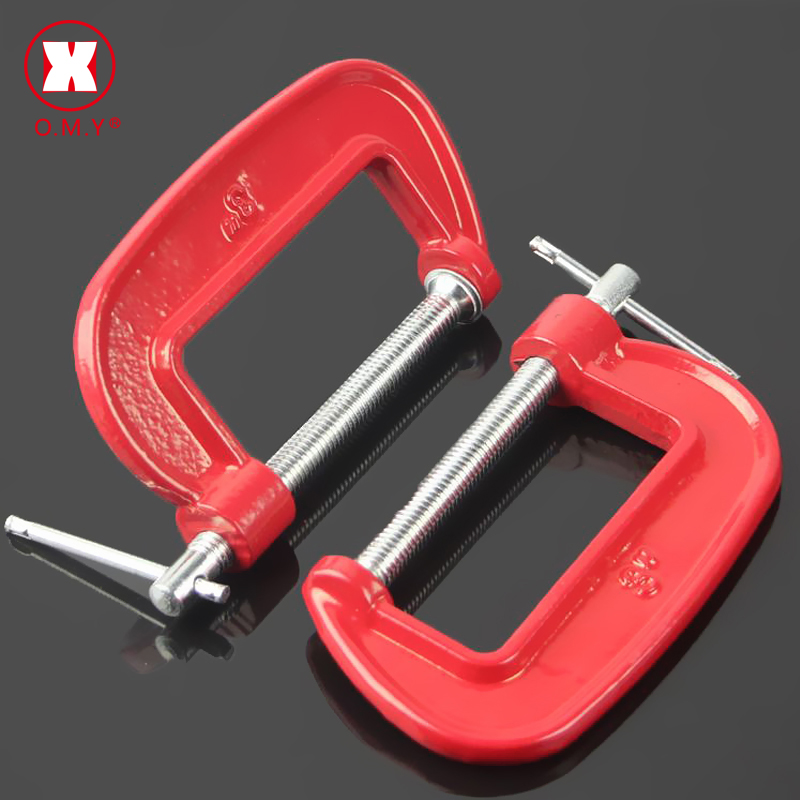 

O.M.Y Adjust Heavy Duty G Clamp C/W Iron Red For Woodwork Metal Clamping Best Woodworking Hardware Tools Vise Hot