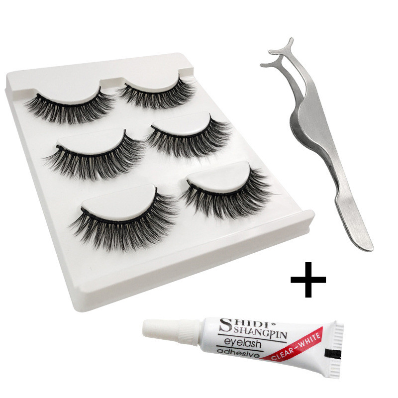 

Eyelashes 3d mink lashes natural long make up false eyelashes 10mm eyelash glue makeup eye lashes tweezers 3d maquiagem