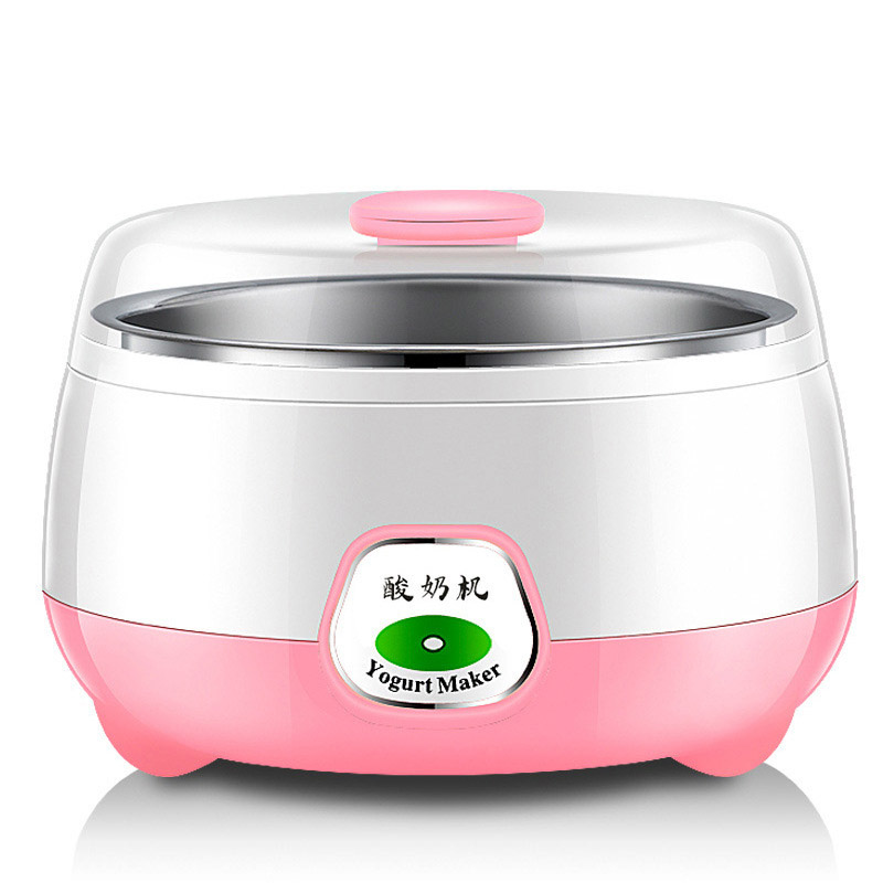 

1L Mini Yogurt Machine Stainless Steel Liner Double Sealed Smart Automatic Yogurt Maker Home Kitchen DIY Tool Plastic Container