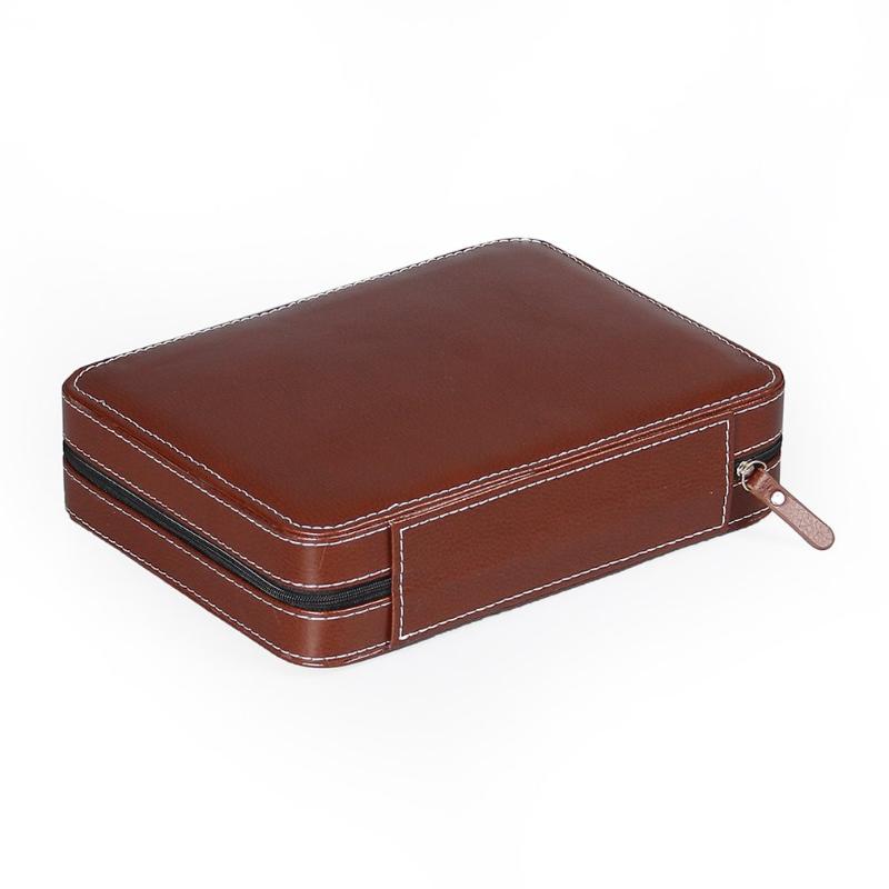 

8 Grids PU Leather Watch Box Storage Showing Watches Display Container Storage Holder Tray Zippere Travel Watch Collector Case