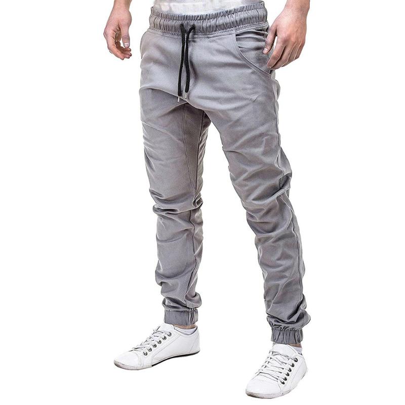 

2020 men pants casual Men Sweatpants Slacks Casual Elastic Joggings Sport Solid Baggy Pockets Trousers Drop Shipping W624, Black