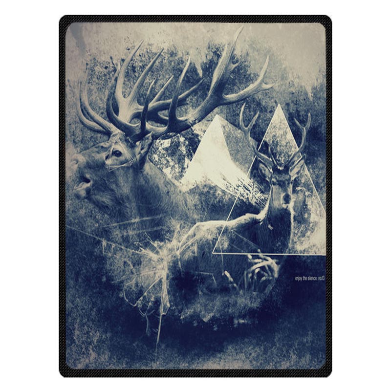 

New Customized Soft Warm Blanket Coral Fleece Throw Travel Blankets Deer Printed Kids Baby Blanket