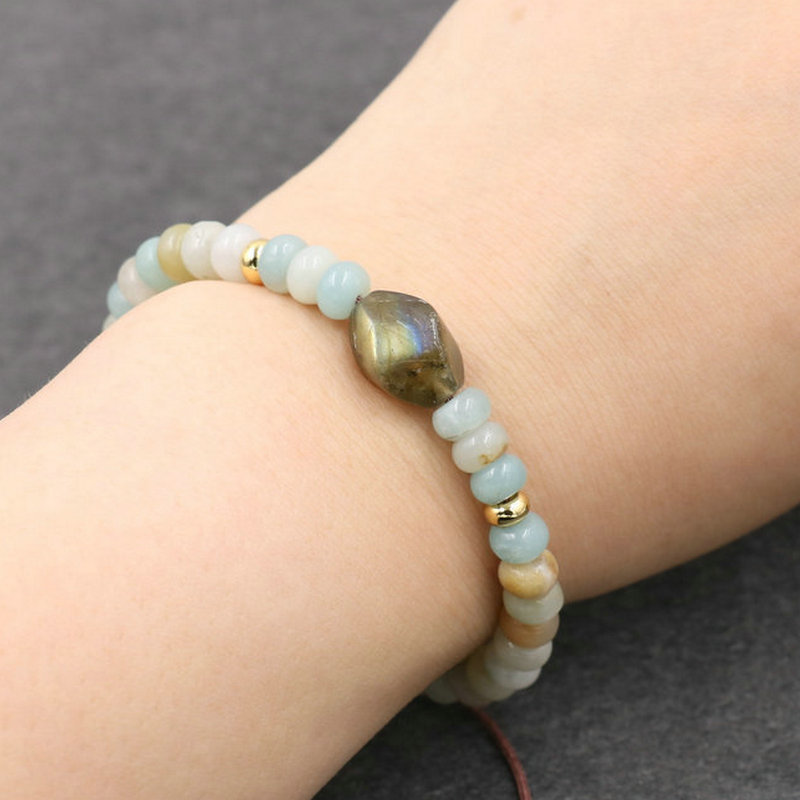 

Women Bracelet Charm Beads Braid Rope Adjustable Bracelet For Women Natural Stone Abacus Bead Bracelets Girls Couples Jewelry