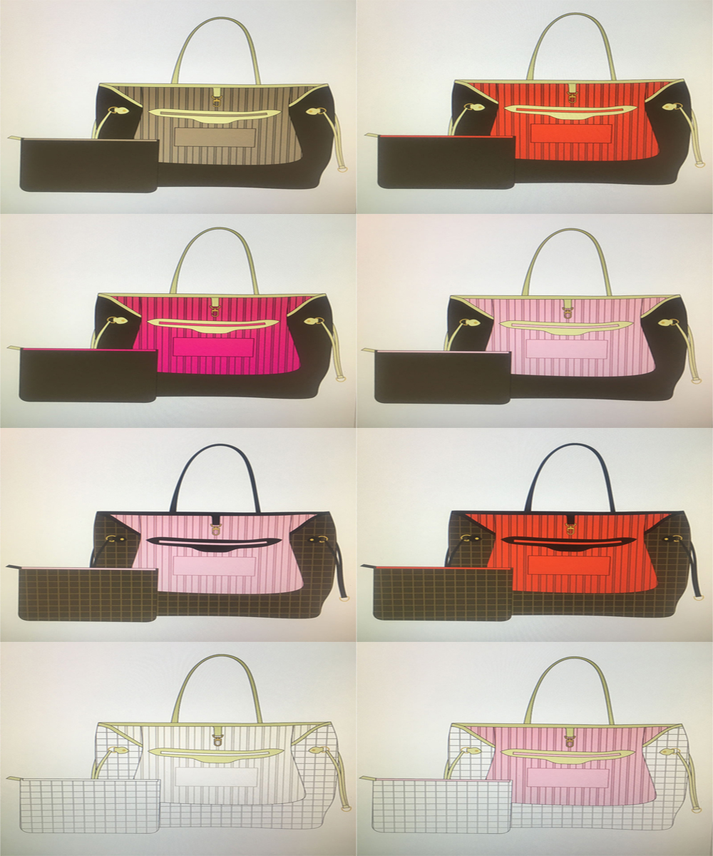 

High quality leather NAVERFULLS fashion classic handbags for women purse totes with pouch wallet woman shopping shoulder bag MM GM 8 Color, Only dust bag