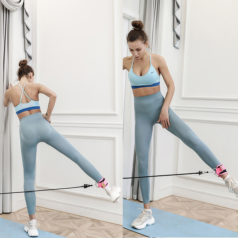 

Resistance Bands with Ankle Strap Cuff with Cable for Attachment Booty BuThigh Leg Pulley Strap Lifting Fitness Exercise