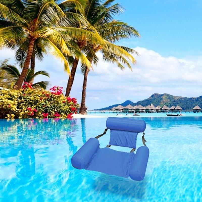 

New Large Orange Swimming Pool Float Chair Portable Folding Swimming Ring Air Mattress Water Bed for Adults Children 100*120cm