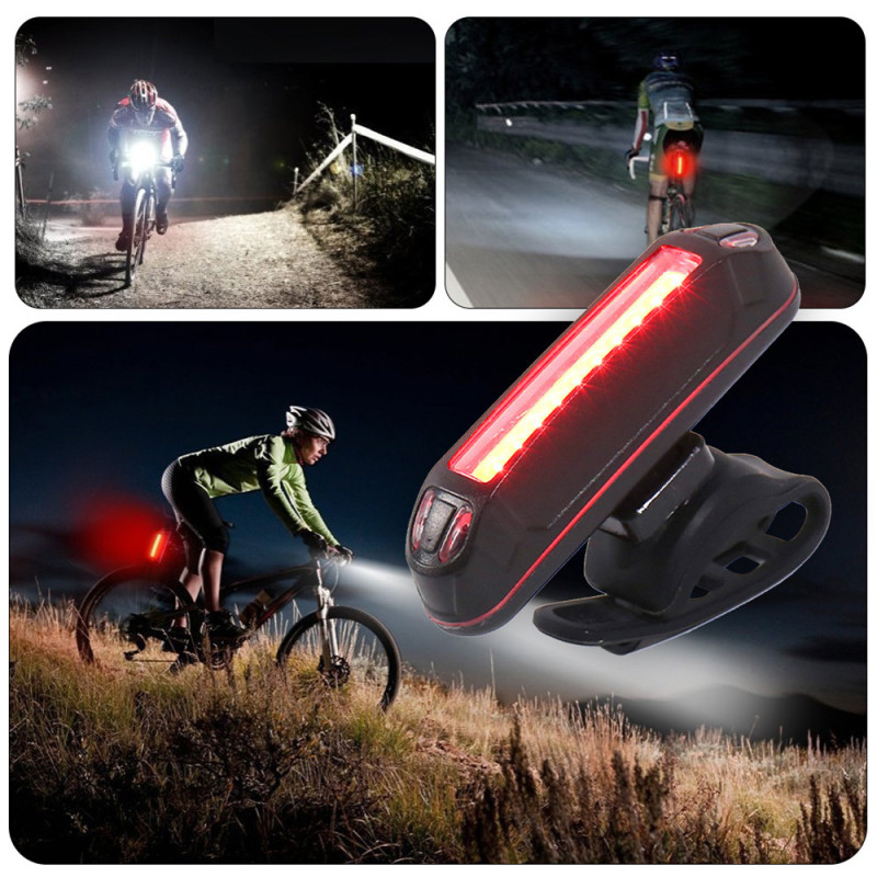 

Bike Bicycle light LED Taillight Rear Tail Safety Warning Cycling Portable Light USB Style Rechargeable or Battery Style