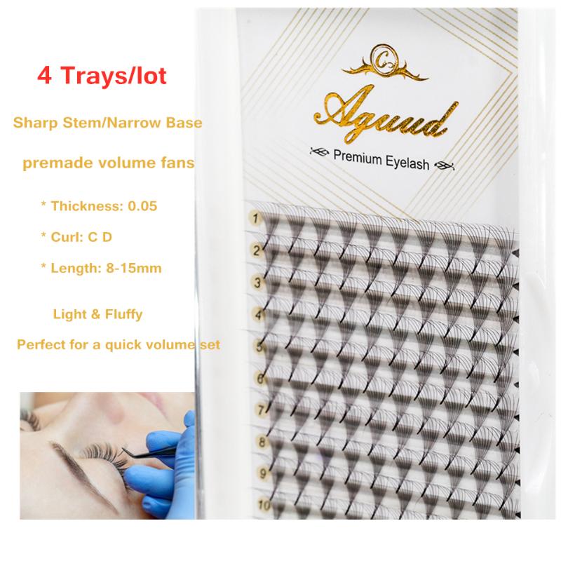 

4 trays/lot Sharp Stem Pre Fanned Volume Lash Extensions Lashes Fans 5D 6D 8D 10D 12D 14D Volume False Eyelash Extensions Lashes