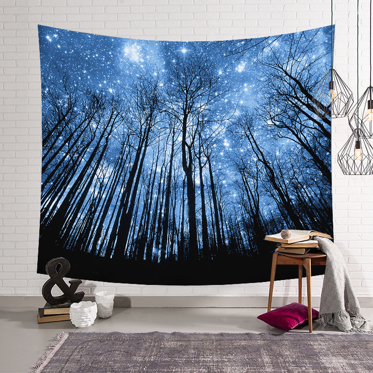 

Nordic Wall Hanging Tapestry Deep Forest Sky Printed Wall Cloth Tapestries Beach Throw Towel Home Decoration Yoga Mat Blanket