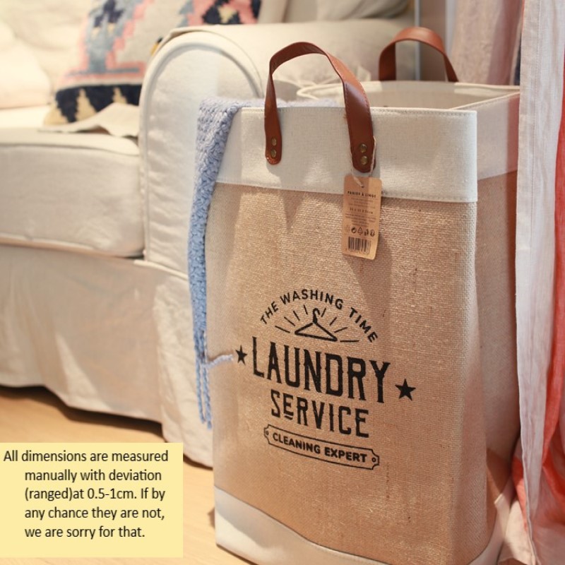 

Laundry Storage Bags Toy Organizer for Kids Fruit Basket ramie cotton handle basket Picnic Stand household