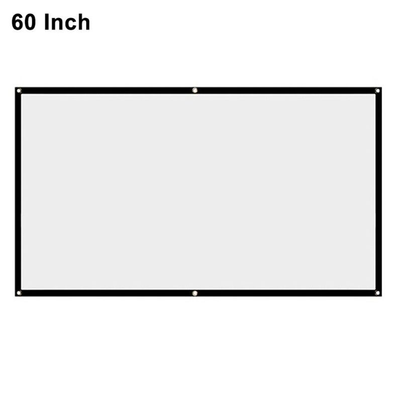 

16:9 Foldable Projection Screen Portable White Projector Curtain 60/72/84/100\" X6