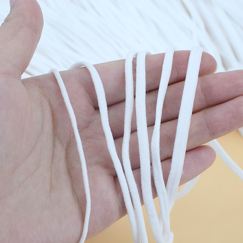 

20/50Meters 2.5-5mm Soft Elastic Bands Rubber Rope Cords for Underwear Bra Shoulder Ear Strap DIY Clothes Sewing Accessories, Black;white