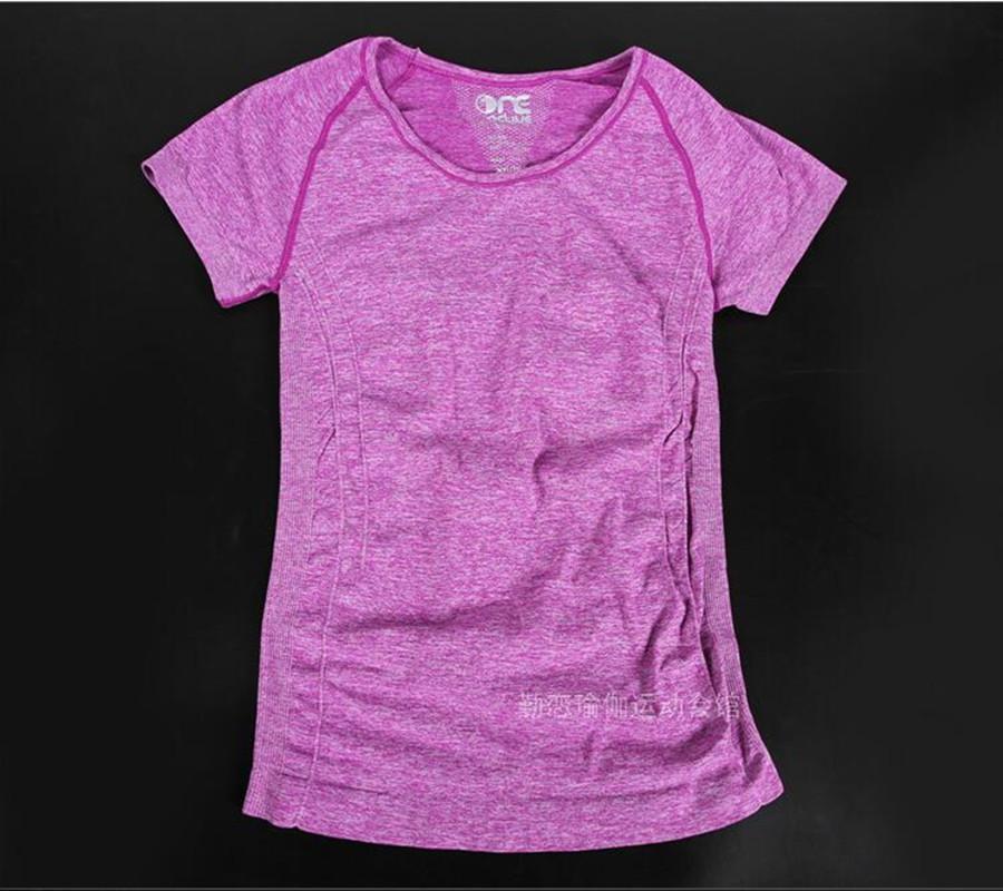 

Summer style women fitness yoga running sports short sleeved T-shirt Slim absorb sweat clothes, Green