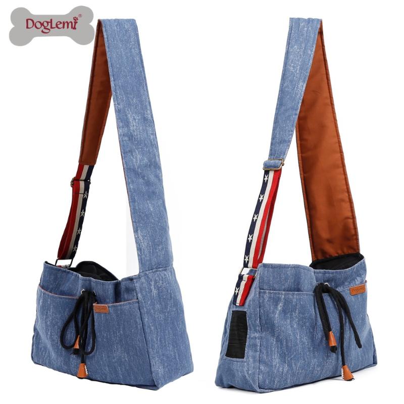 

Doglemi Demin Retro Pet Hangbag Dog Cat Puppy Carrier Travel Tote Shoulder Bag Dog Sling Bag