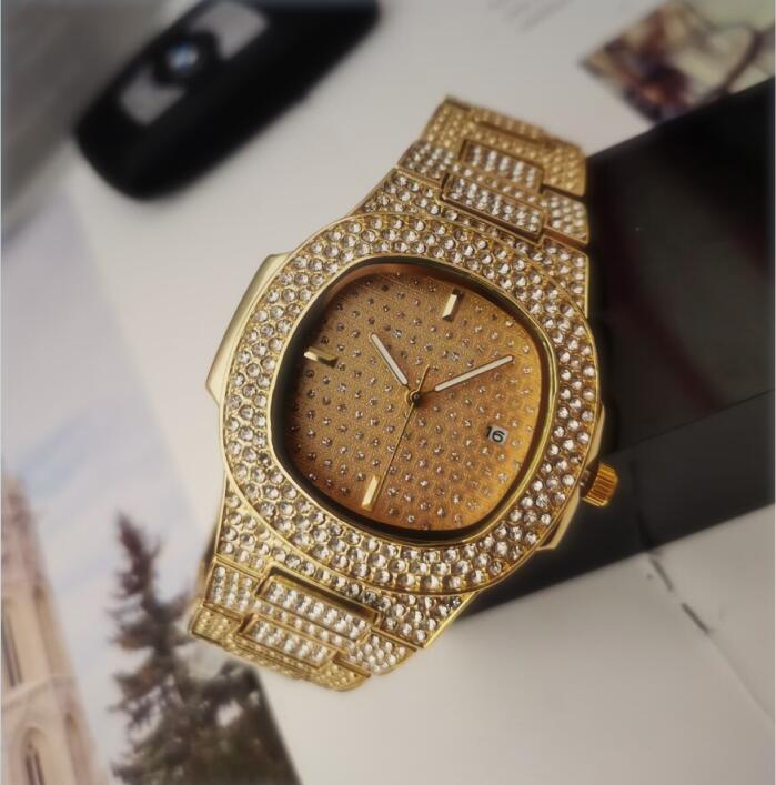 

Top Women Men Watches 40mm Classical Model Antique Wristwatches High Quality Stainless Steel Quartz Fashion Lady Watches Diamonds clock, Slivery;brown