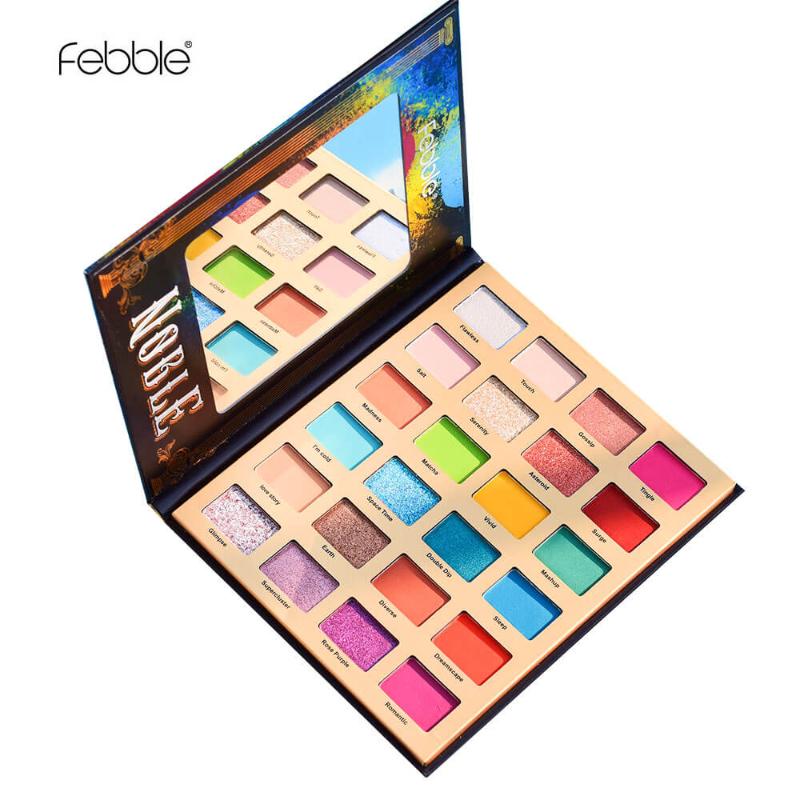 

Febble Brand noble 24 colors eyeshadow shimmer matte pigmented Glitter Pressed Pearls Eye Shadow Makeup long-lasting cosmetics, Es2884