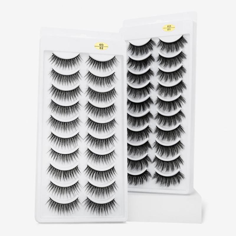 

10 pairs natural false eyelashes 3D mink hair fluffy soft eyelashes makeup eyelash extensions handmade cruelty-free