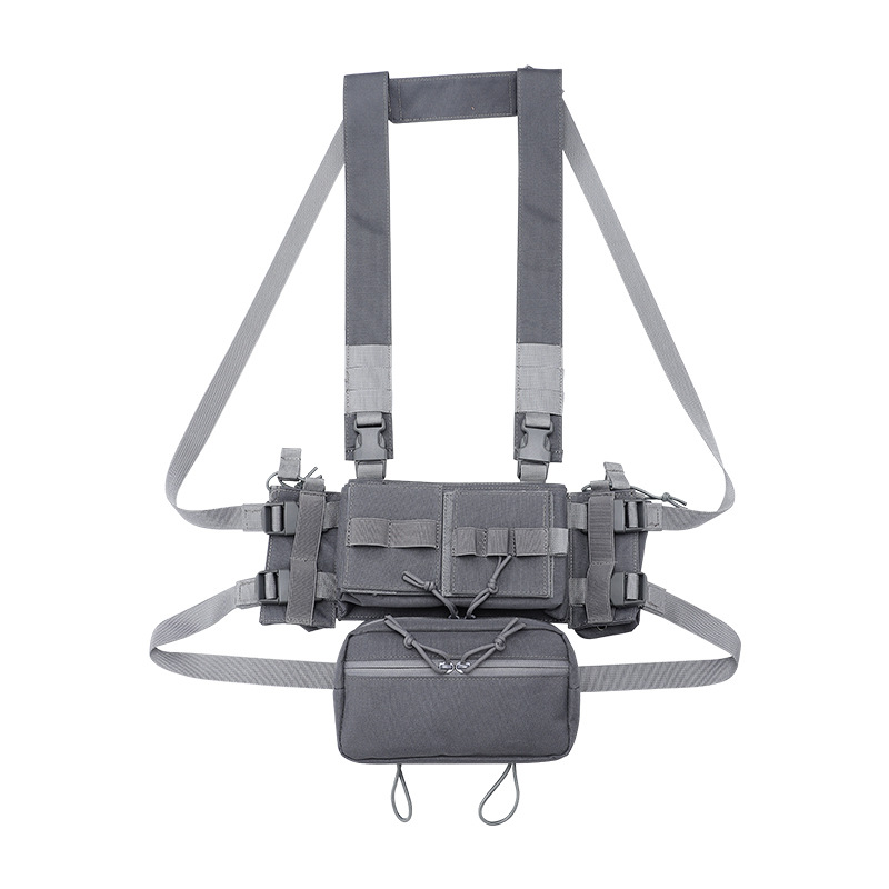 

Camouflage Tactical Vest Fan Outdoor Training Equipment Nylon Waterproof Fitness Exercise Sport Chest Hanging Waistcoat, Khaki