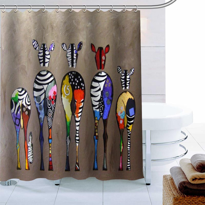 

Custom Zebra Personalise Shower Curtain Waterproof Fabric Bath Curtain 180X180cm Polyester Fabric Bathroom