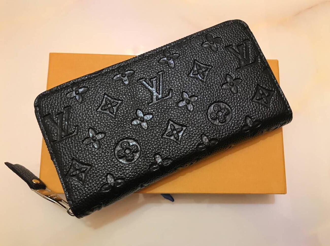 

Best price brand fashion single zip embossed low price1 designer female pu leather wallet men's long wallet M40125, Red