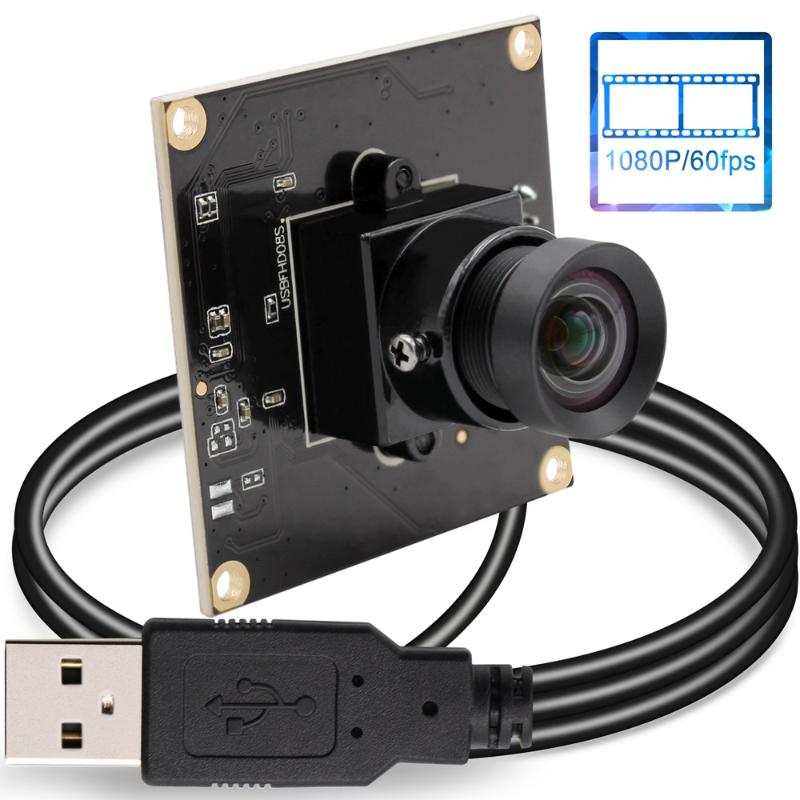 

ELP Zero Distortion Wide Angle Webcam HD 1080P CMOS OV4689 Mini Driverless High Speed 60 120 260fps Camera Module USB2.0, Lc1100 lens