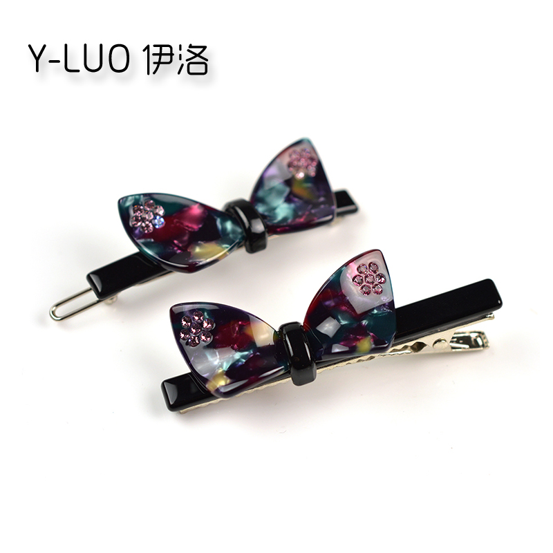 

Women Hair Accessories Cute Bow Alligator Cat-Ear Hair Pin Rhinestone Small Grip Clip For Girls