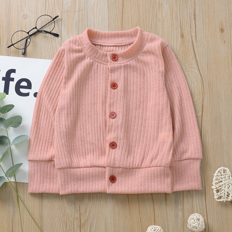 

Children Baby Kids Girl Boy Knitted Sweater Cardigan Tops Outfit Colorful Tees, Red