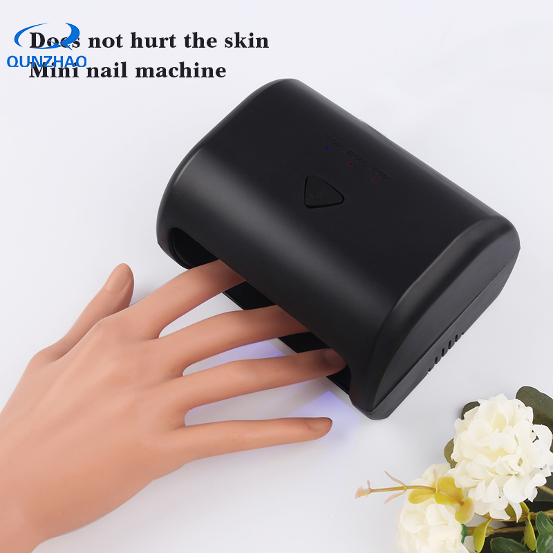 

9W Black Nail Dryer 3LED UV LED Gel Nail Lamp Mini For Drying All Gel Polish Sun Led Light Art Manicure Tools 30S/60S/90S, Black eu plugs