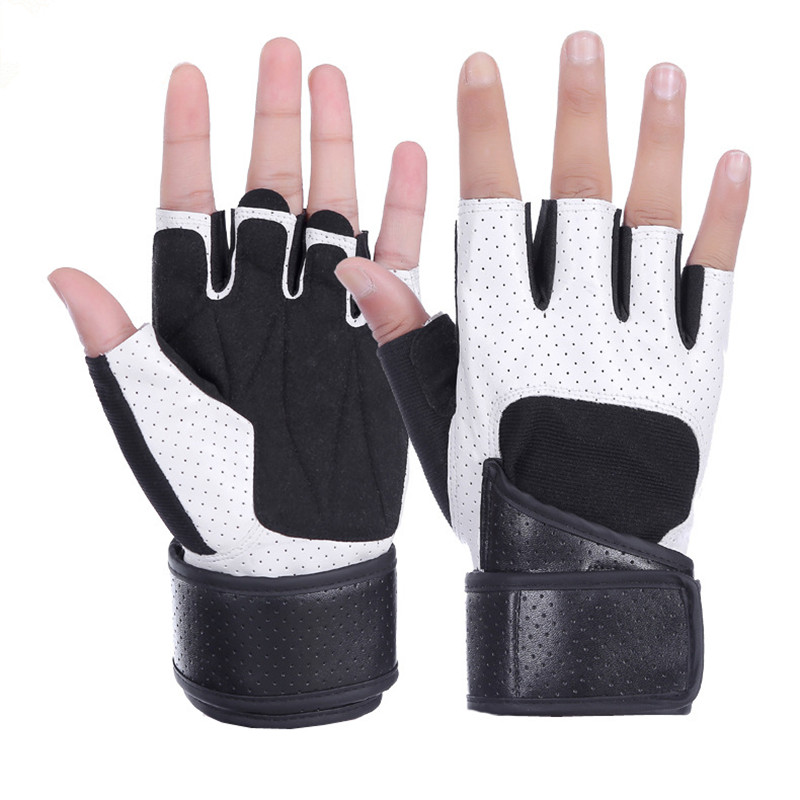 

JIAZHOUHU Gym Gloves Body Building Fitness Gloves Training Power Luvas Mittens Exercise Weight Lifting Fingerless Gym Mittens