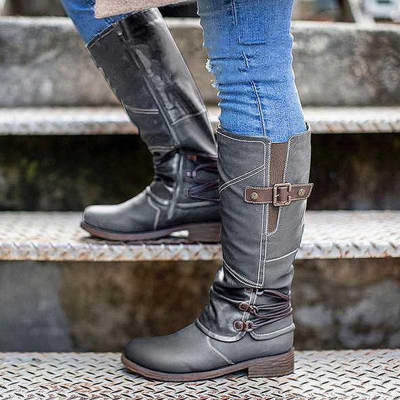 

Drop Shipping Winter Warm Fur Knee High Boots Womens Snow Boots High Heels Side Zipper Female Shoes Black Brown Red Large Size