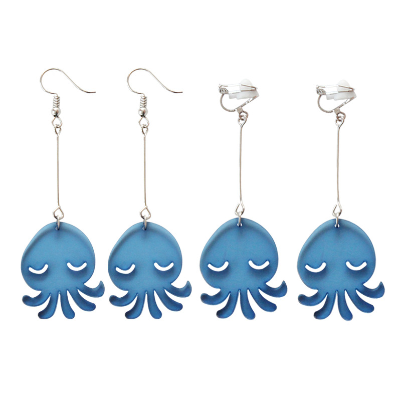 

Individuality Transparent Acrylic Alloy Octopus Women Fashion Earrings Ear Clip Cute Romantic Style Earring Jewelry 2020 New