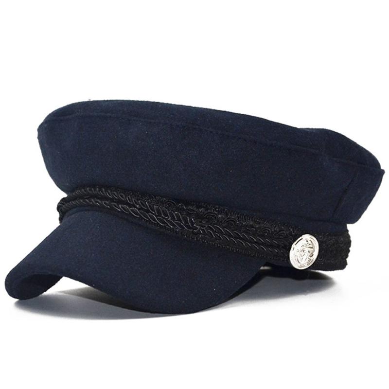 

Women Gift Autumn Winter Octagonal Cap Beret Retro Visor Soft Fashion Adjustable Newsboy British Style Wool Hat Warm, Black
