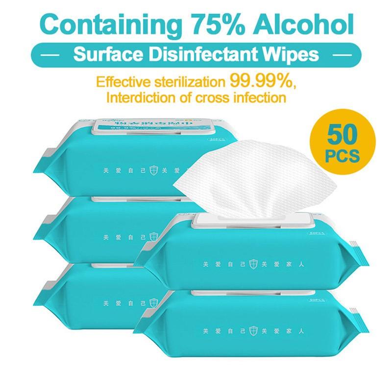 

US Ship 50pcs/bag 75% Alcohol Antiseptic Cleanser Portable Antiseptic Pads Swabs Wet Wipes Skin Care Wipes