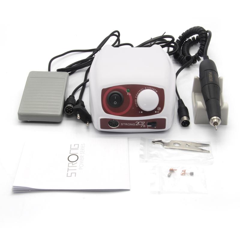 

35000RPM STRONG 210 102L Handpiece & STRONG 207B Control Box Electric Nail Drill Machine Manicure Nail Art Equipment