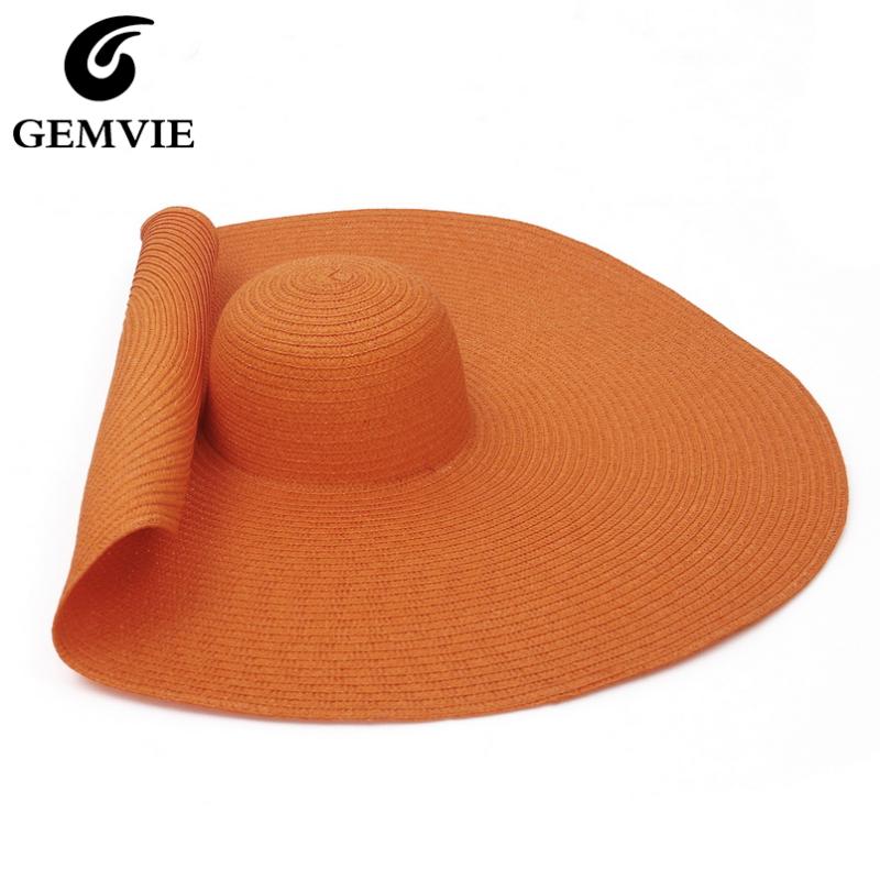 

GEMVIE Oversized Large Beach Hat Wide Brim Summer Straw Hat For Women 2020 New Lady Sun For Travel Photo, Green