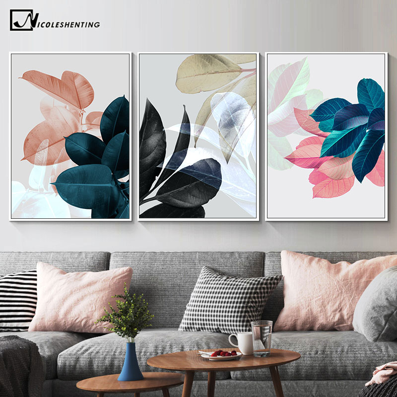 

Scandinavian Botanical Print Leaf Wall Poster Nordic Abstract Plant Canvas Painting Contemporary Art Home Decoration Picture