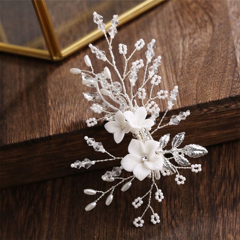 

Alloy Flower Hair Pins for Bridal Crystal Hair Clip Bride Headwear Wedding 667E