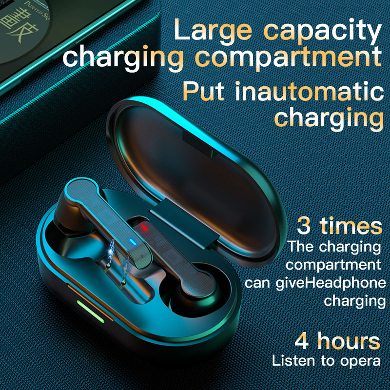 

TWS Wireless Bluetooth Earphone with Microphone Sports Waterproof Wireless Headphones Headsets Noise Cancel Earbuds For Phone