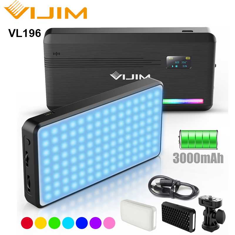 

Ulanzi VIJIM VL196 RGB LED Video Light 2500K 9000K 12W Dimmable Fill Light for Smartphone DSLR Vlog Photography Lighting