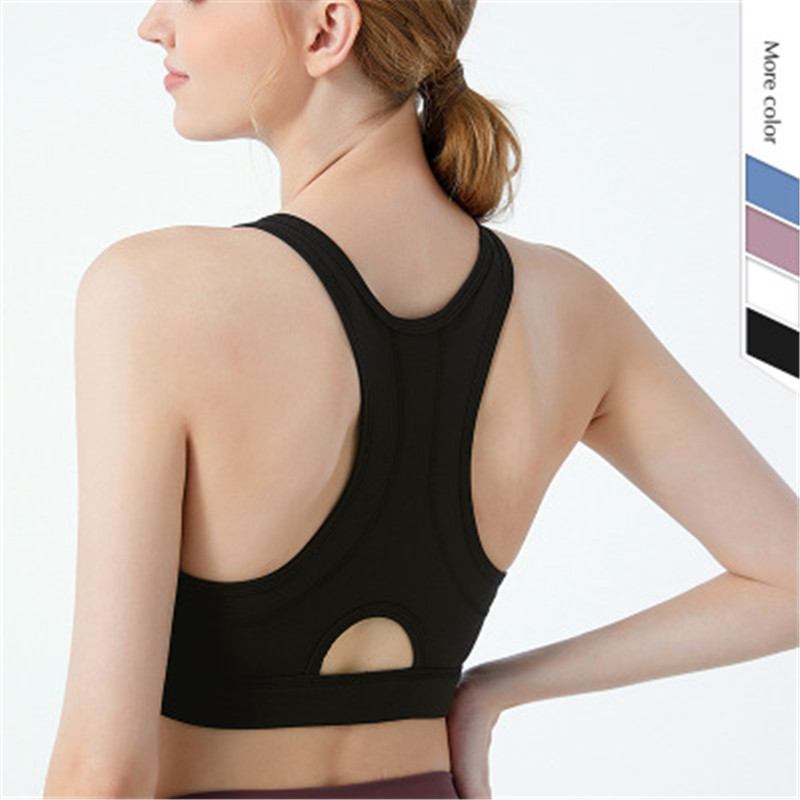 

Sports Bras Nylon Cotton Fabric Athletic Sport Bras Top Women Push Up Padded Gym Yoga Fitness Crop Tops Vest Strap Beauty Back, Black