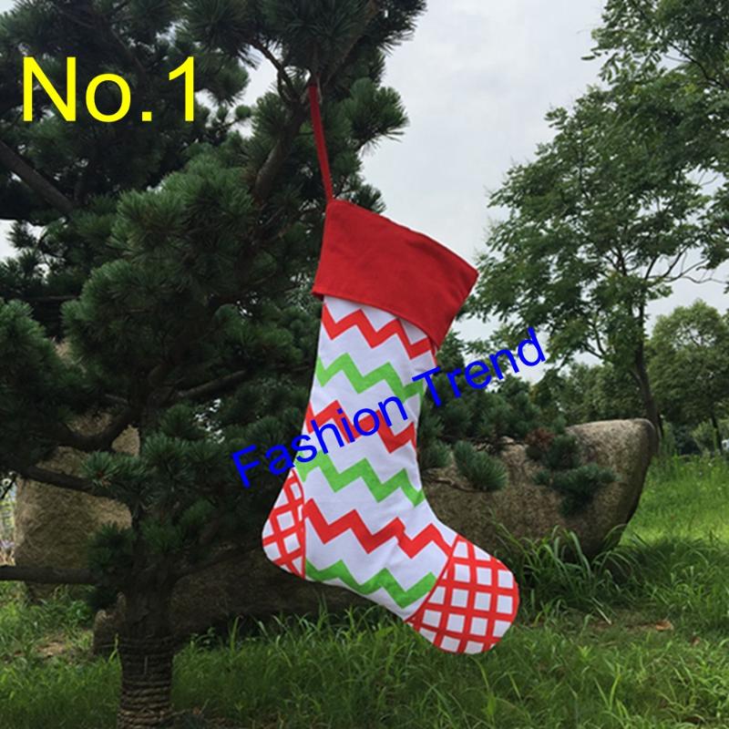 

100pcs/lot new style gift bag Christmas 5 styles stock Christmas stocking wholesale canvas 12*16inch Christams gift decoration