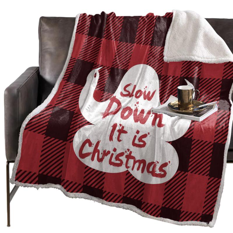 

BIGHOUSES Throw Blanket Red Black Plaid Sloth ChristmasBlankets Fleece Blankets Winter Blanket Personalized Blankets Bedclothes