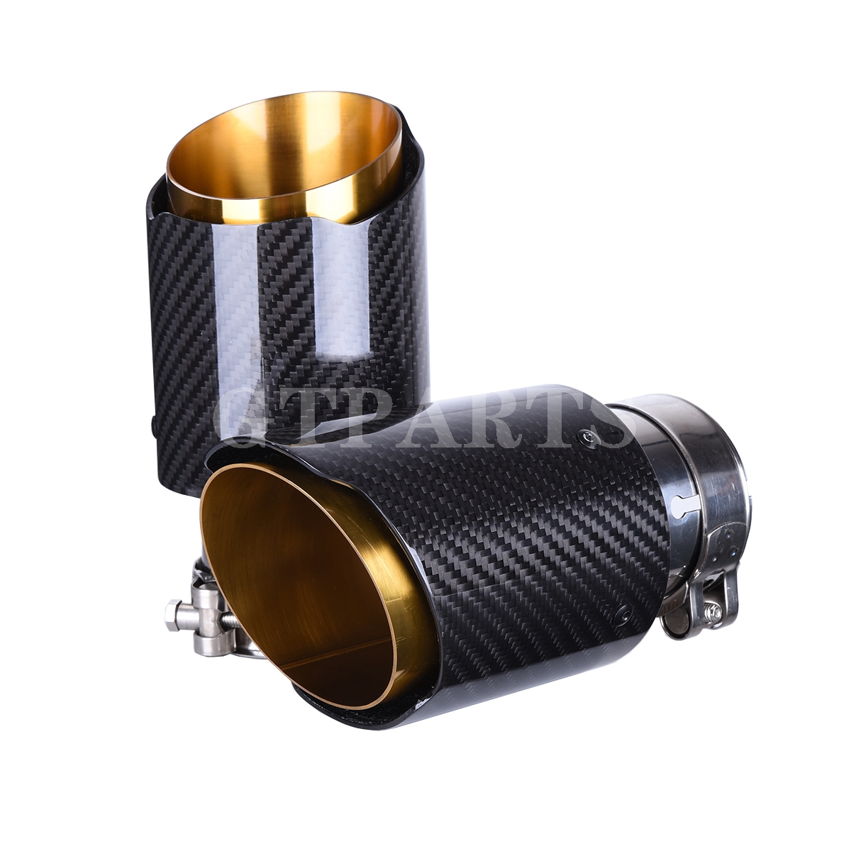 

Golden stainless steel Glossy Carbon Fiber Car Universal Exhaust Pipe Tail End Tip Muffler Tip Straight Edge for BMW BENZ AUDI VW etc