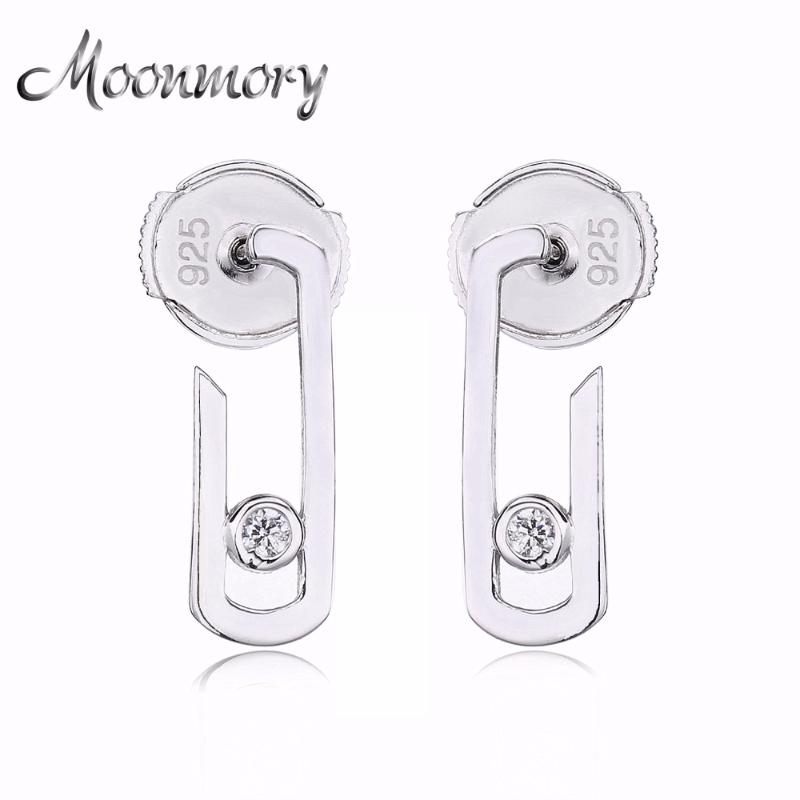 

Moonmory France Fashion Jewelry 925 Sterling Silver Silver Earring For Women Move Addiction Star Valentine's gift